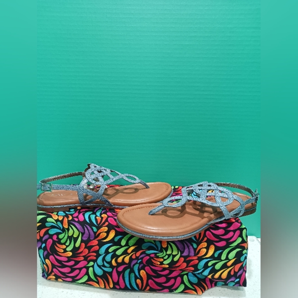 Kelly & Katie Denim Blue Sandals - Picture 3 of 4